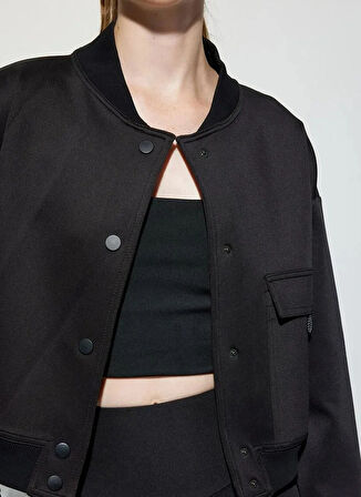 Koton Dik Yaka Siyah Kadın Sweatshırt 5WAK10096NK