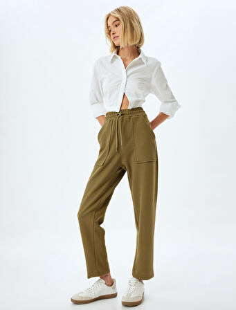 Eşofman Pantolon Cepli Beli Bağlamalı