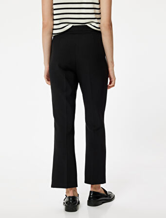 Kısa İspanyol Paça Pantolon Nervür Detaylı Slim Fit