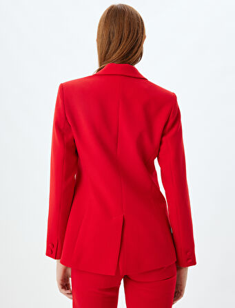 Blazer Ceket Kruvaze Yaka Cep Detaylı