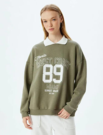 5WAL10174IK Koton Kadın Sweat HAKİ