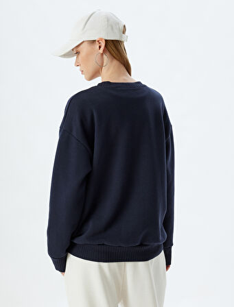Basic Oversize Sweatshirt Uzun Kollu Bisiklet Yaka
