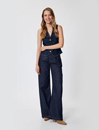 Geniş Paça Kot Pantolon Yüksek Bel - Wide Leg Jeans