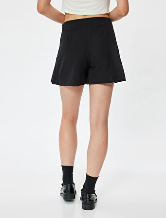 Pileli Mini Şort Etek Slim Fit