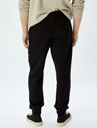 Fermuarlı Cepli Pamuk Karışımlı Şardonlu Beli Bağcıklı Eşofman Altı