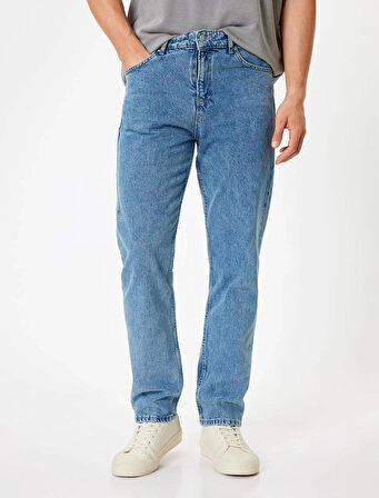 5WAM40159ND Koton Erkek Jean Pantolon ORTA İNDİGO