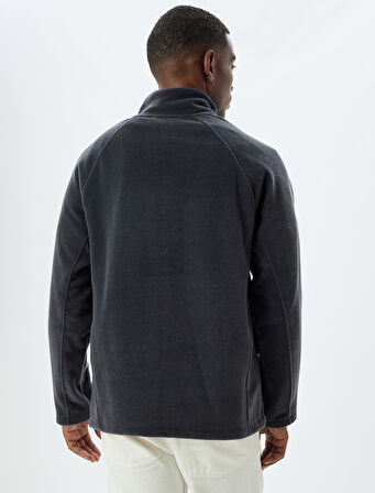 Yarım Fermuarlı Polar Sweatshirt Basic Uzun Kollu