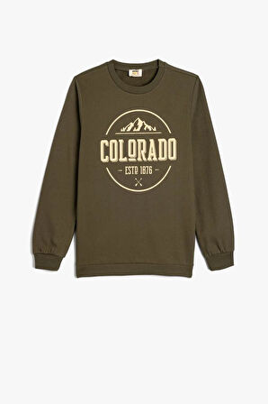 Koton Erkek Çocuk Sweatshirt Uzun Kollu Bisiklet Yaka Şehir Temalı Şardonlu