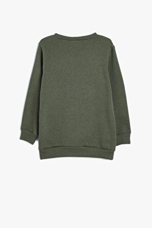 Koton Erkek Çocuk Sweatshirt Uzun Kollu Bisiklet Yaka Futbol Temalı Baskı Detaylı