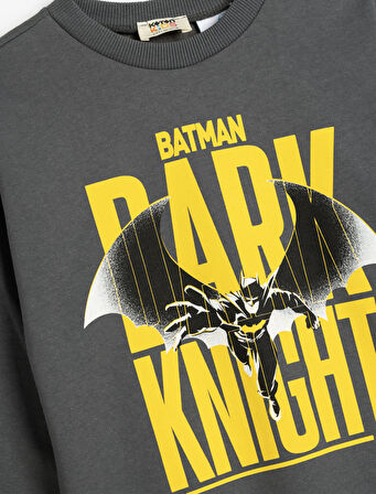 Batman Sweatshirt Lisanslı Uzun Kollu Bisiklet Yaka Pamuklu Şardonlu