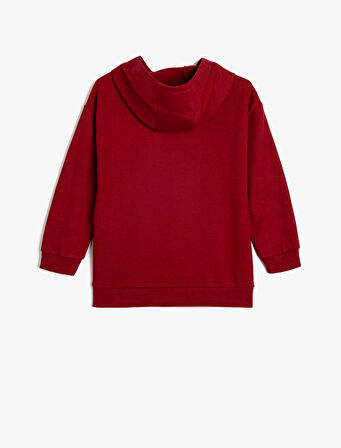 Kapşonlu Sweatshirt Los Angeles Baskılı Şardonlu