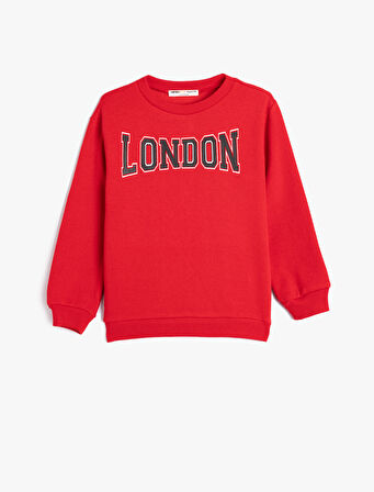 Sweat Uzun Kollu Bisiklet Yaka London Baskılı 