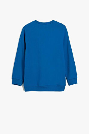 Koton Erkek Çocuk Sweatshirt Uzun Kollu Bisiklet Yaka Futbol Baskılı Şardonlu