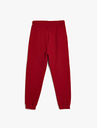 Jogger Eşofman Altı Slogan Baskılı Cepli Beli Bağlamalı 