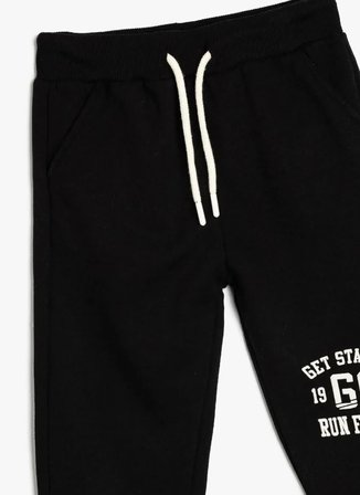 Siyah Erkek Çocuk Lastikli Bel Regular Fit Eşofman Altı 5WKB40100TK