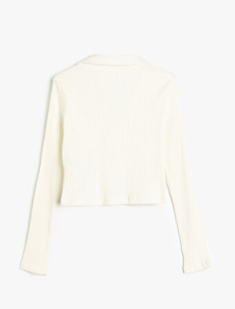 Basic Tişört Uzun Kollu Polo Yaka Fitilli