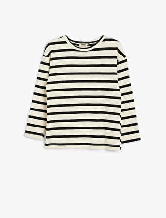 Basic Tişört Uzun Kollu Bisiklet Yaka 