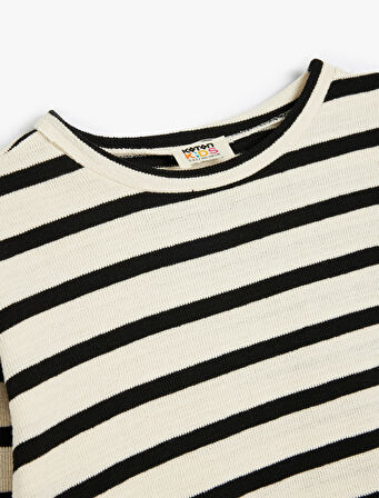 Basic Tişört Uzun Kollu Bisiklet Yaka 