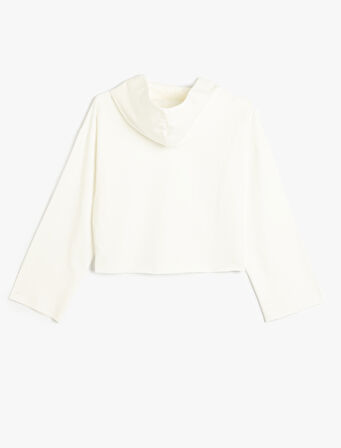Basic Kapşonlu Sweatshirt Uzun Kollu Pamuklu Şardonlu