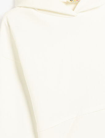 Basic Kapşonlu Sweatshirt Uzun Kollu Pamuklu Şardonlu