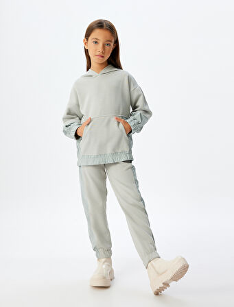 Jogger Eşofman Altı Beli Bağlamalı Paraşüt Kumaş Detaylı