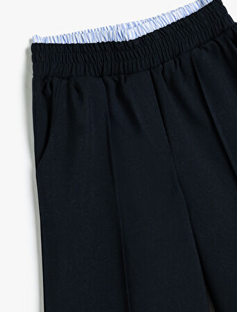 Basic Bol Paça Pantolon Cepli Çift Bel Detaylı