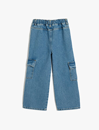Kargo Kot Pantolon Bol Paça Pamuklu - Wide Leg Jean