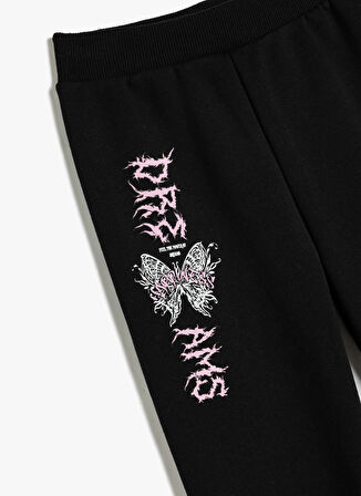 Koton Lastikli Paça Siyah Kız Çocuk Eşofman Altı 5WKG40103AK