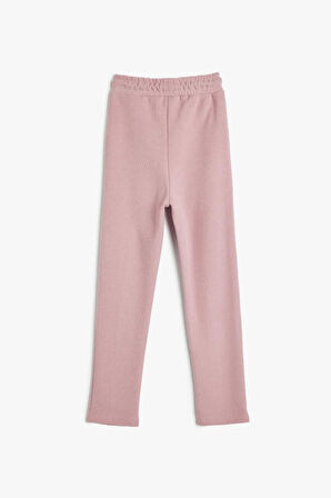 Koton Kız Çocuk Basic Eşofman Altı Nervürlü Beli Lastikli Cepli