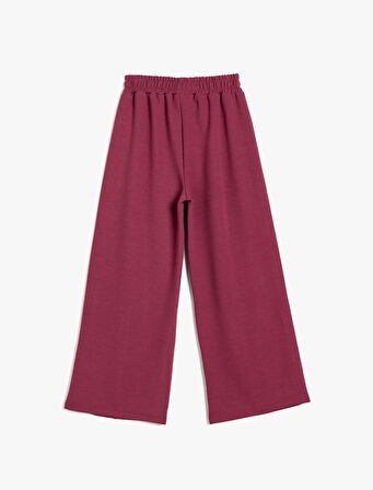 Bol Paça Pantolon Beli Lastikli Viskon Karışımlı