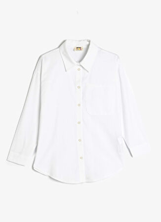 Koton Düz Beyaz Kız Çocuk Gömlek 5WKG60036AW