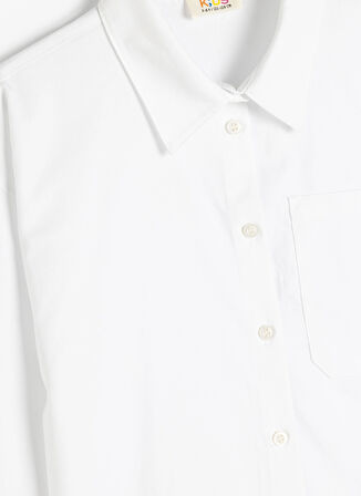 Koton Düz Beyaz Kız Çocuk Gömlek 5WKG60036AW