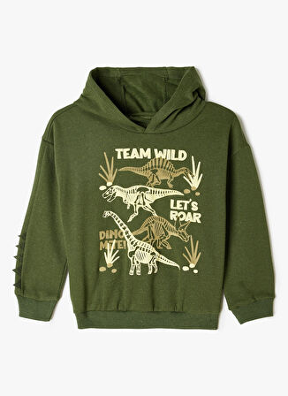 Koton Baskılı Erkek Bebek Haki Sweatshırt 5WMB10198TK-A