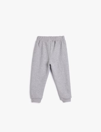 Jogger Eşofman Altı Beli Bağlamalı Aplike Detaylı