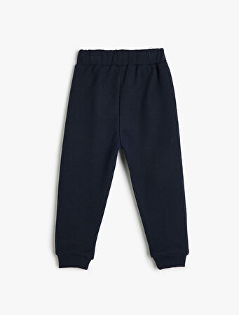 Jogger Eşofman Altı Beli Bağlamalı Aplike Detaylı