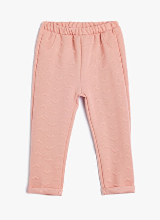 Koton Düz Paça Pembe Kız Çocuk Eşofman Altı 5WMG40050AK