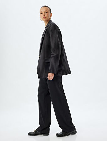 Kumaş Pantolon Bol Paça Standart Bel