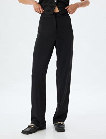 Kumaş Pantolon Bol Paça Standart Bel