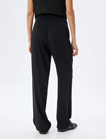 Kumaş Pantolon Bol Paça Standart Bel