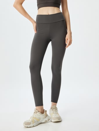 Spor Tayt Yüksek Bel Yumuşak Tuşe Slim Fit