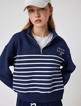 5WAL10210IK Koton Kadın Sweat LACİVERT