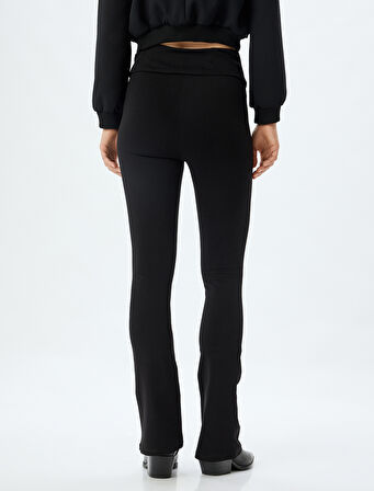 İspanyol Paça Tayt Pantolon Fermuar Detaylı Slim Fit