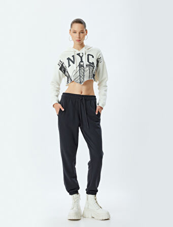 Jogger Eşofman Altı Cep Detaylı Bağcıklı Standart Bel