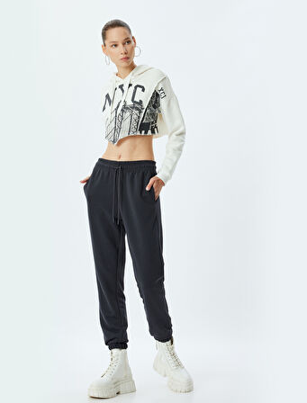 Jogger Eşofman Altı Cep Detaylı Bağcıklı Standart Bel