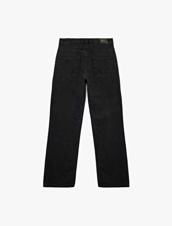 Pamuklu Normal Bel Düz Paça Jean Pantolon - Straight Fit Jean