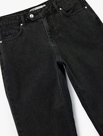 Pamuklu Normal Bel Düz Paça Jean Pantolon - Straight Fit Jean