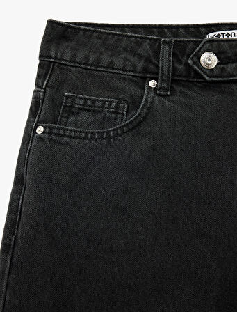 Pamuklu Normal Bel Düz Paça Jean Pantolon - Straight Fit Jean