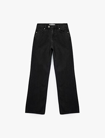 Pamuklu Normal Bel Düz Paça Jean Pantolon - Straight Fit Jean