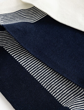 Patik Çorap Seti 3'lü Çizgi Detaylı Pamuk Karışımlı