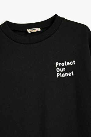 Koton Erkek Çocuk Sweatshirt Slogan Baskılı Uzun Kollu Bisiklet Yaka